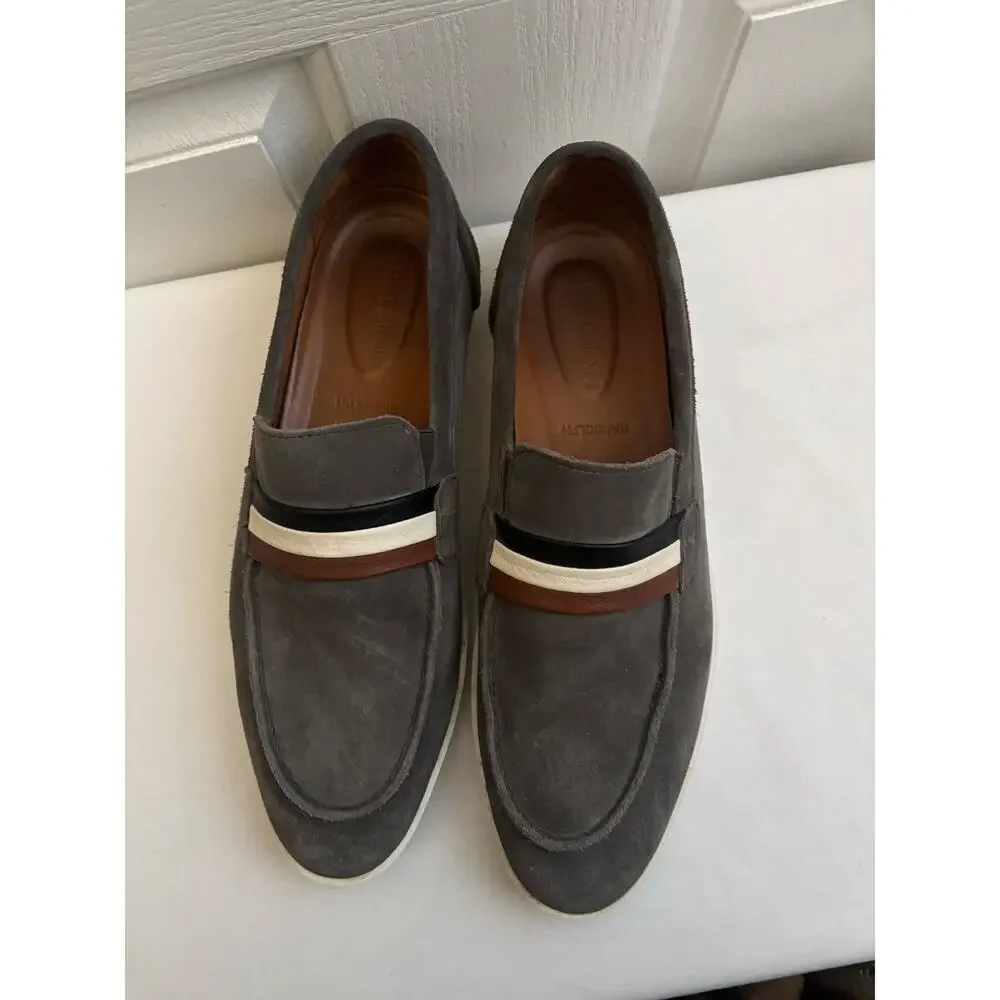 Allen Edmonds Randolph Loafers Men 11D Gray Suede Slip On Shoes
